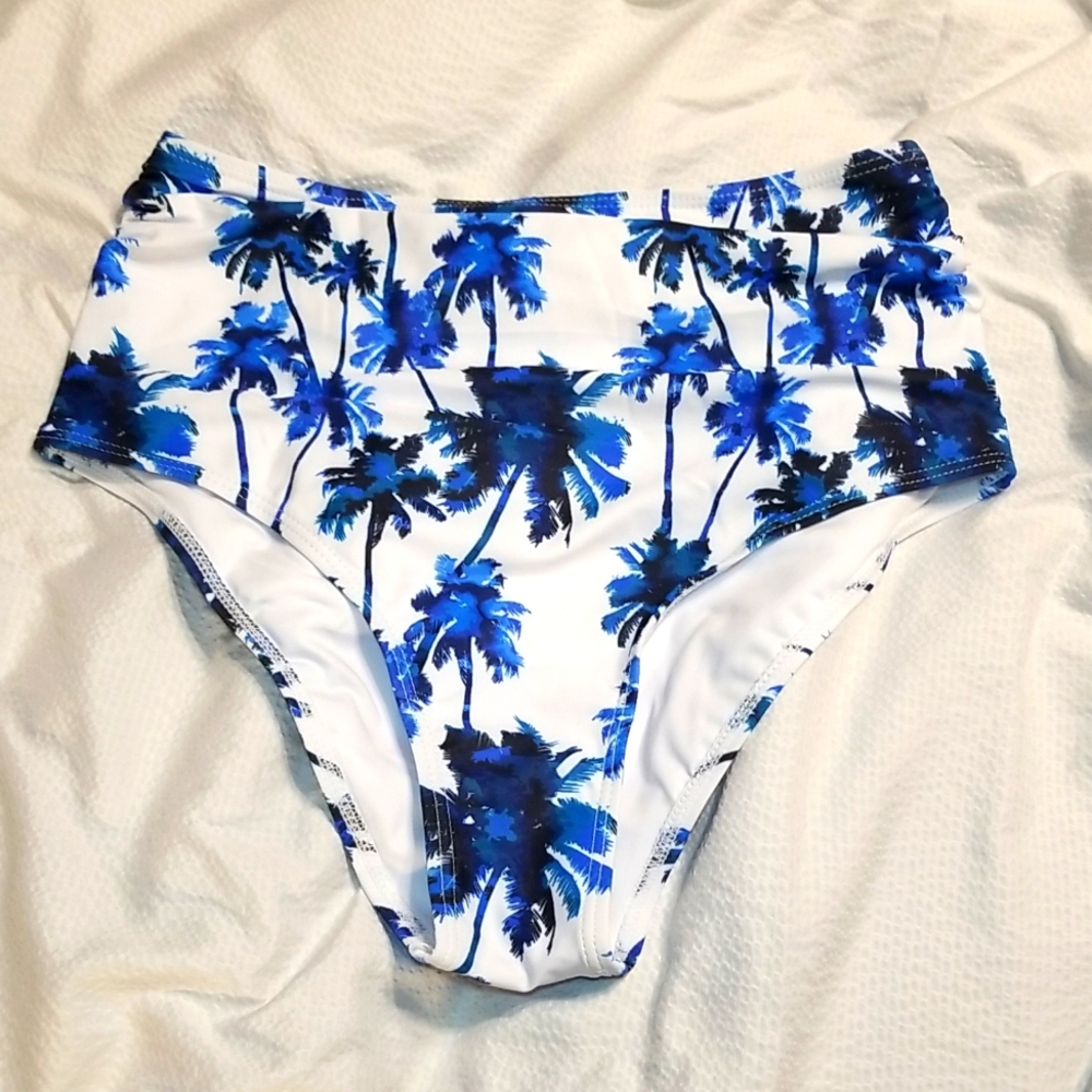 Womens high leg high waist swim bottom size small